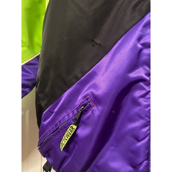 VTG 90s Arctic Cat Wear Jacket Snowmobile Racing Coat Mens XL USA Made Neons - Picture 14 of 16
